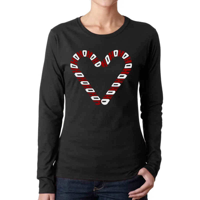 Candy Canes - Women's Word Art Long Sleeve T-Shirt sold by LA Pop Art
