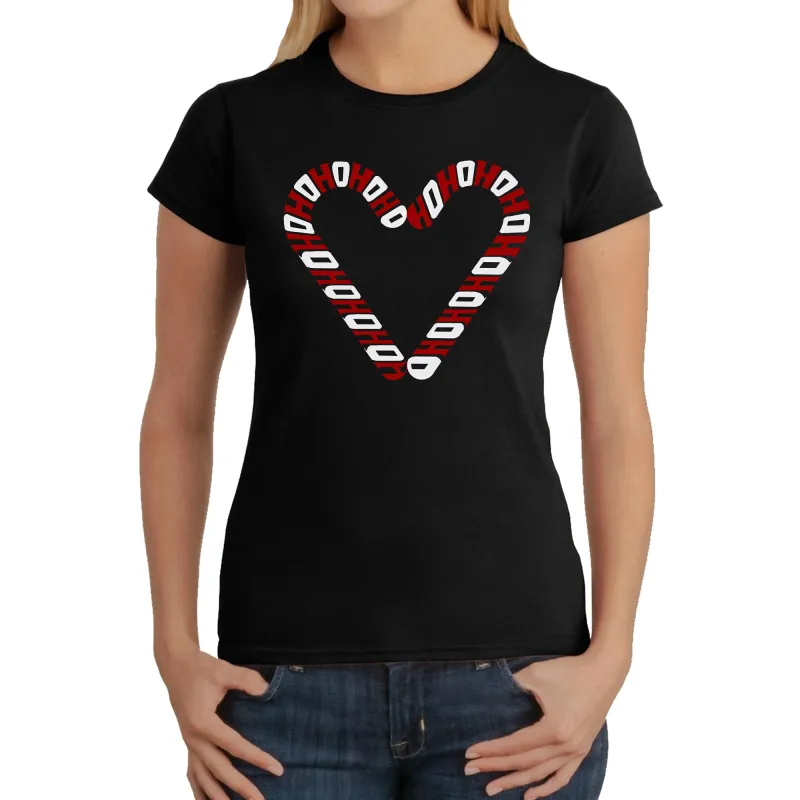 Candy Canes - Women's Word Art T-Shirt sold by LA Pop Art