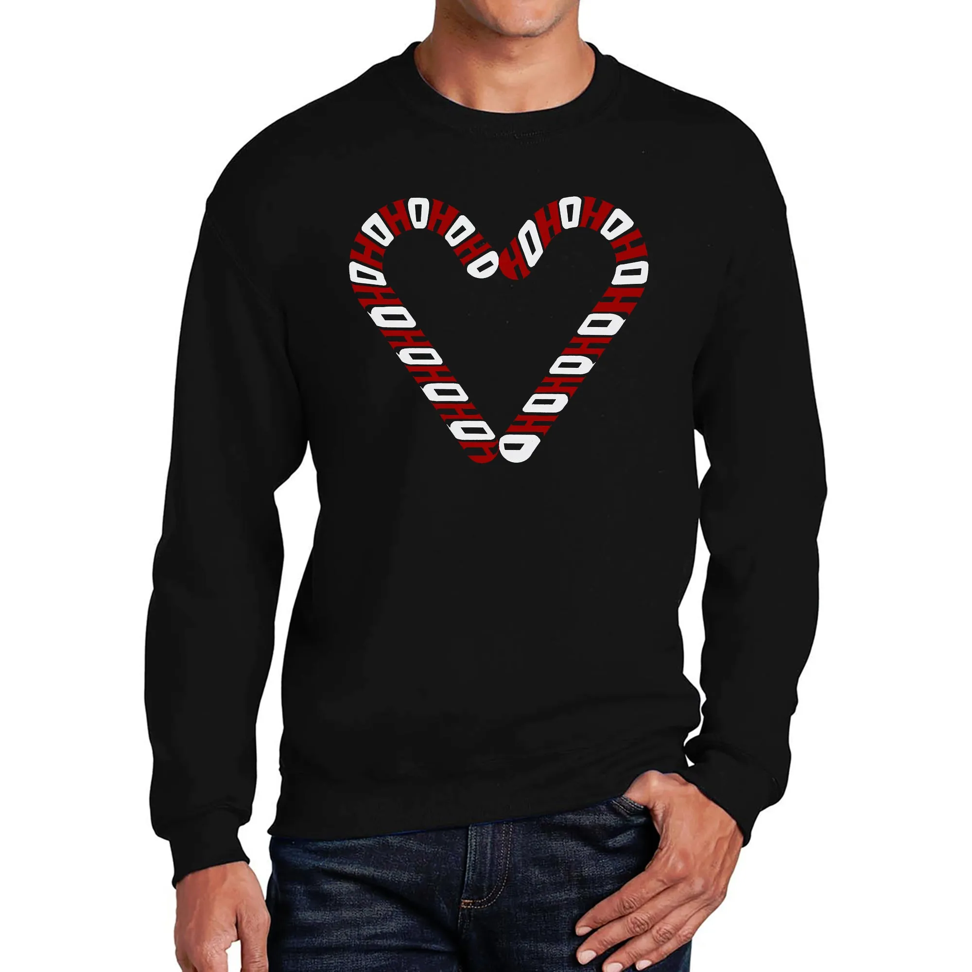 Candy Canes - Men's Word Art Crewneck Sweatshirt sold by LA Pop Art