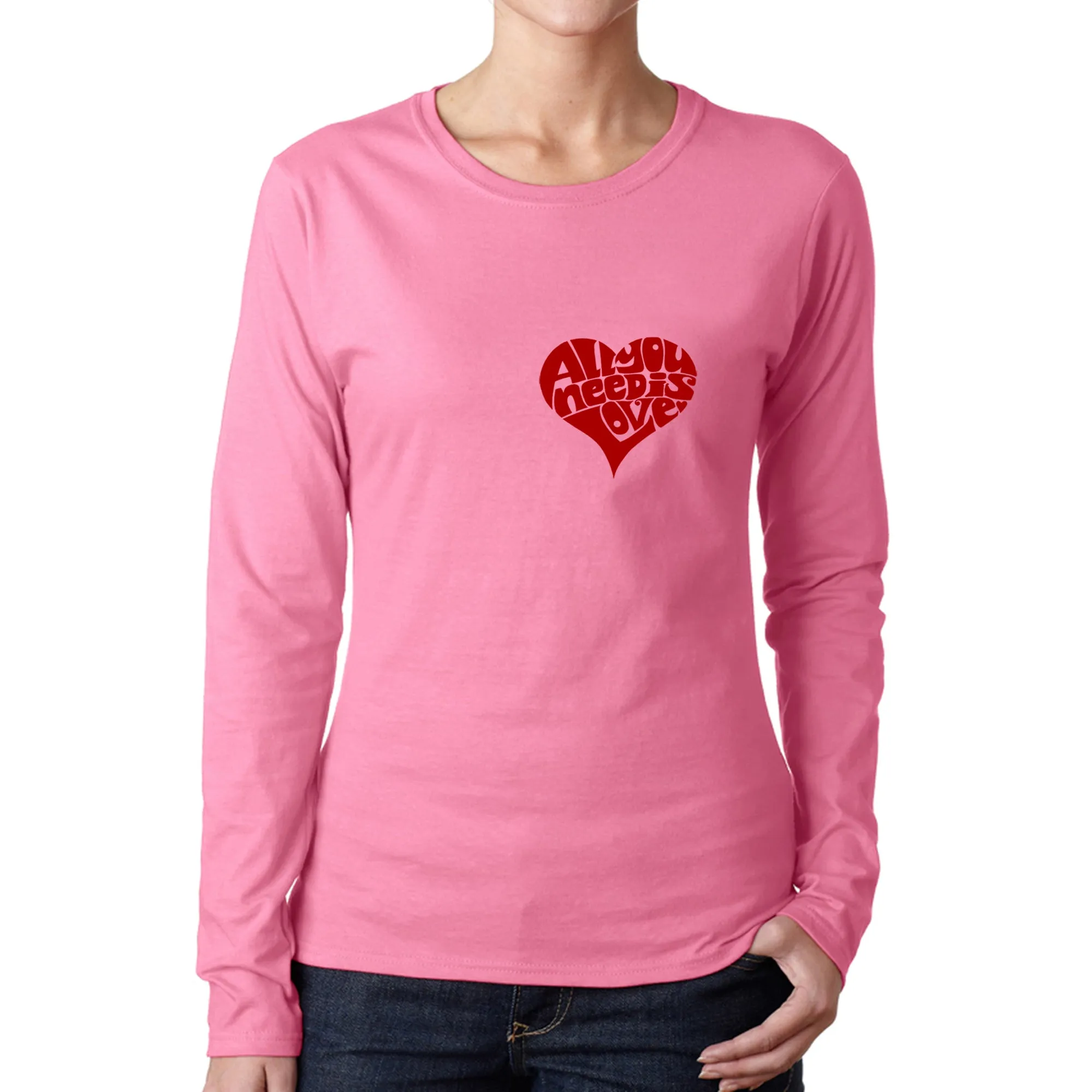 All You Need is Love - Women's Word Art Long Sleeve T-Shirt sold by LA Pop Art product image thumbnail 4