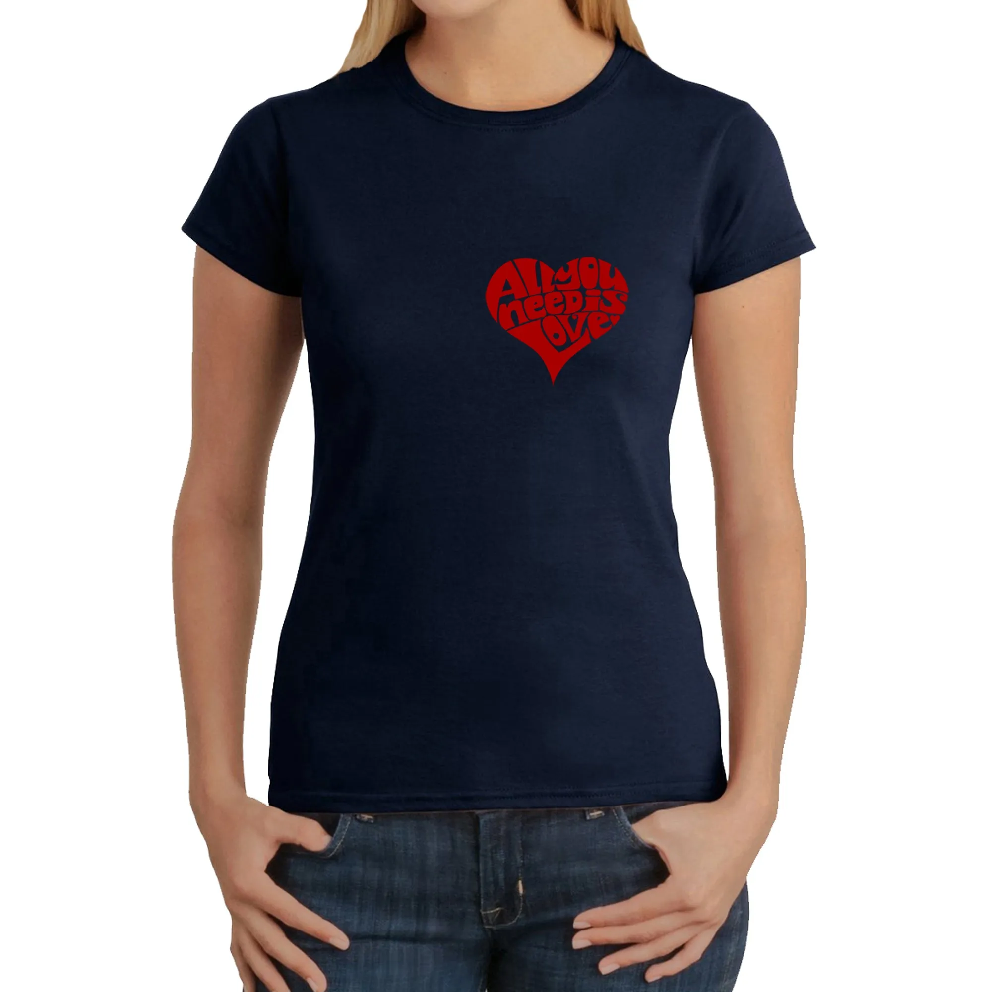 All You Need is Love - Women's Word Art T-Shirt sold by LA Pop Art product image thumbnail 4