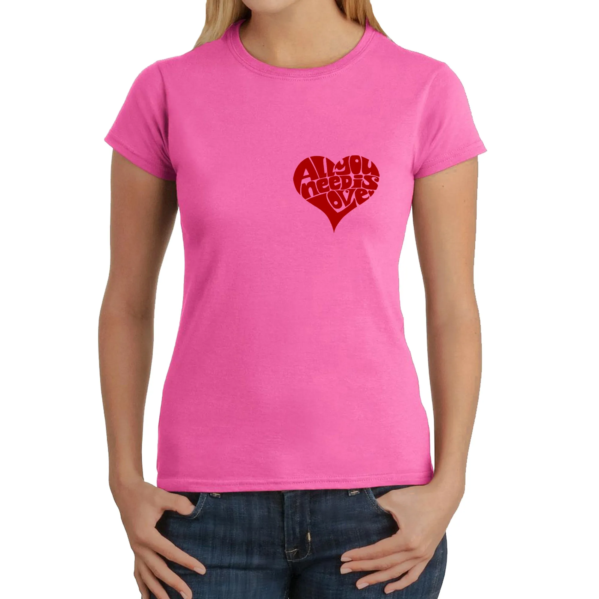 All You Need is Love - Women's Word Art T-Shirt sold by LA Pop Art product image thumbnail 5