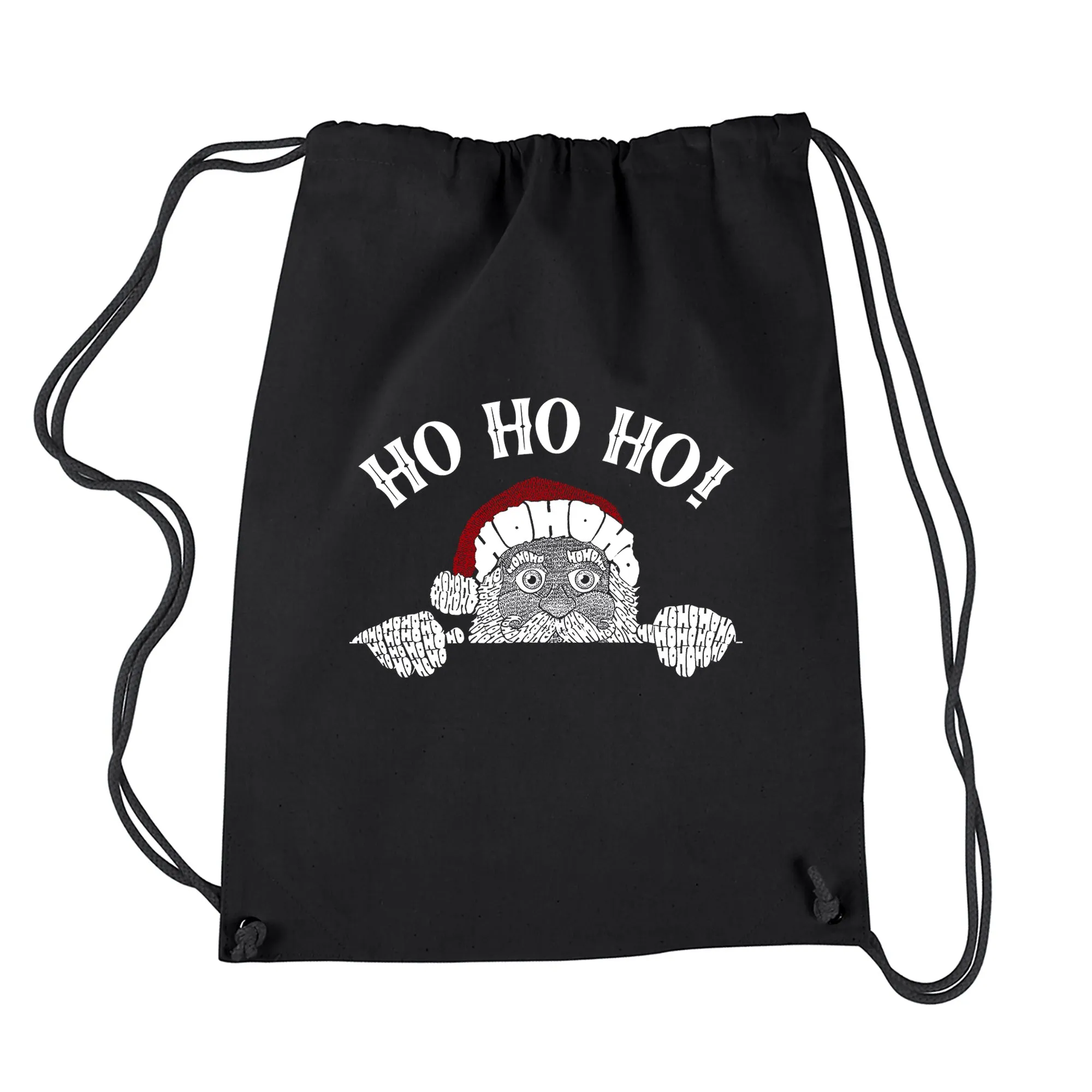 Peeking Santa - Drawstring Backpack sold by LA Pop Art