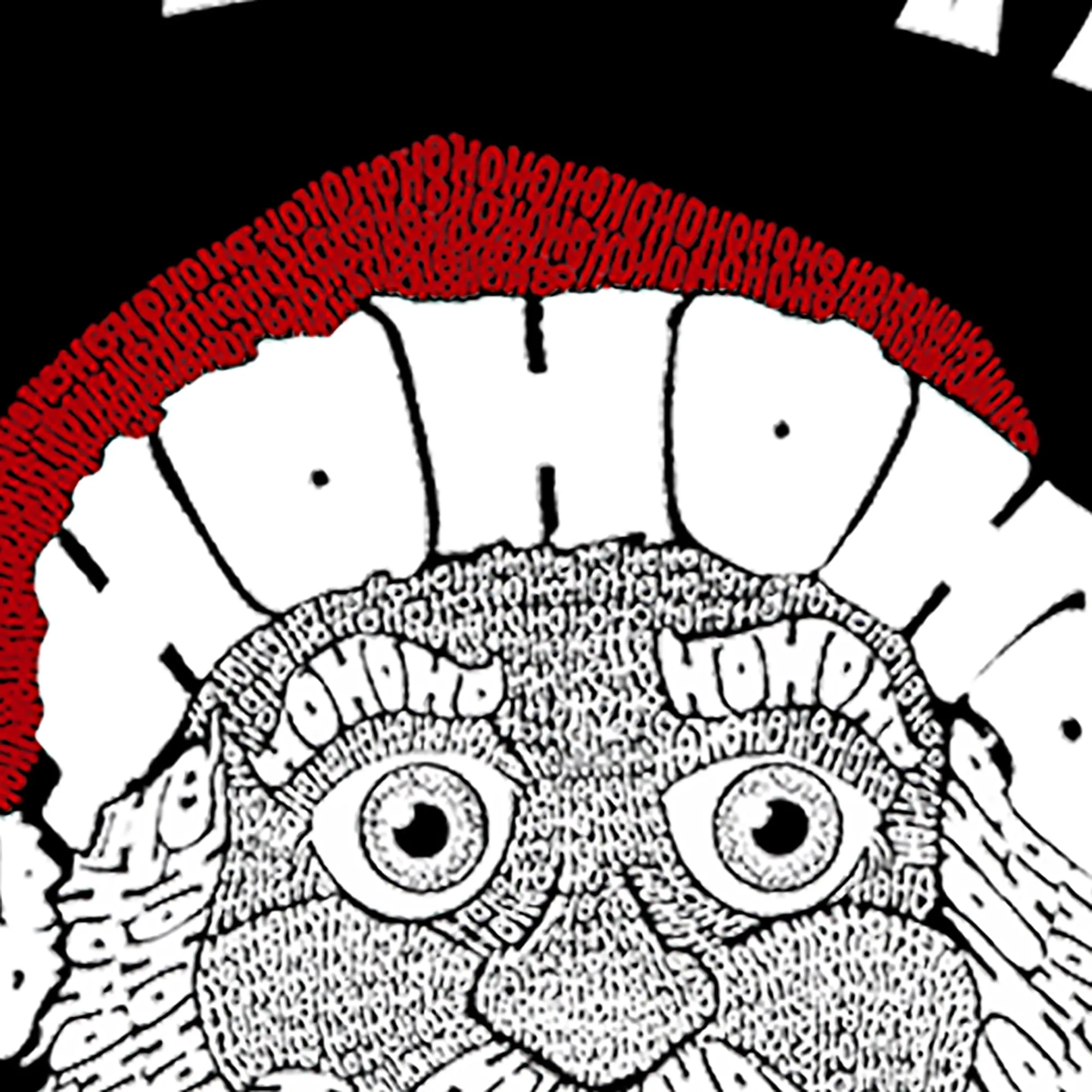 Peeking Santa - Girl's Word Art Hooded Sweatshirt sold by LA Pop Art product image thumbnail 3