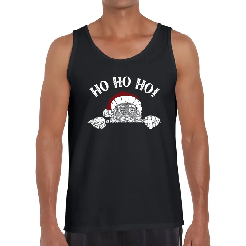 Peeking Santa - Men's Word Art Tank Top sold by LA Pop Art