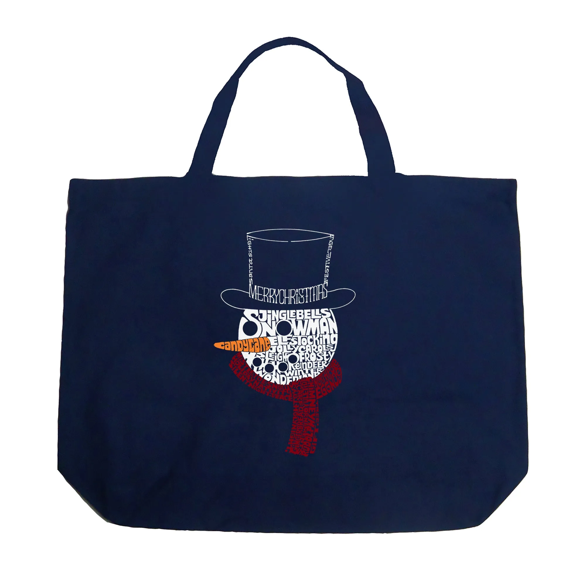 Snowman Face - Large Word Art Tote Bag sold by LA Pop Art product image thumbnail 5