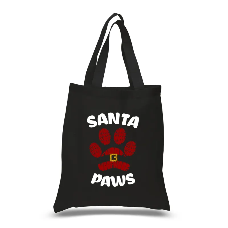 Santa Paws - Small Word Art Tote Bag sold by LA Pop Art