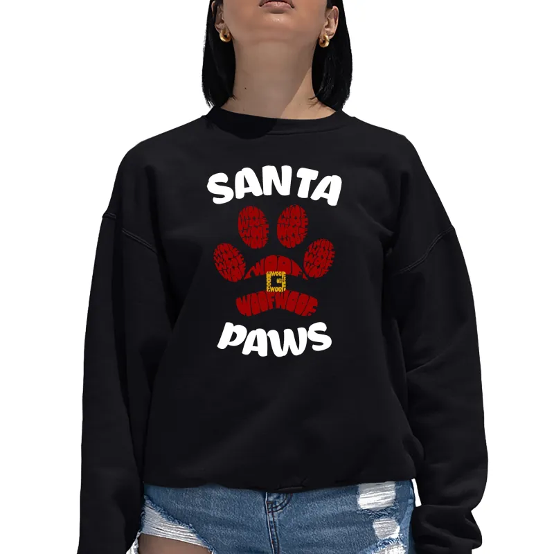 Santa Paws - Women's Word Art Crewneck Sweatshirt sold by LA Pop Art
