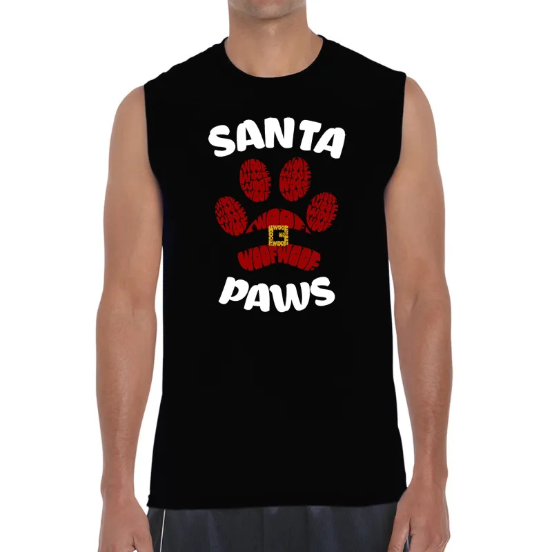 Santa Paws - Men's Word Art Sleeveless T-Shirt sold by LA Pop Art