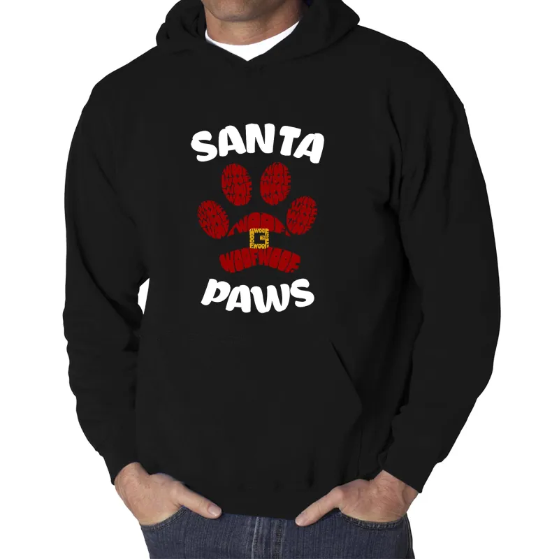 Santa Paws - Men's Word Art Hooded Sweatshirt sold by LA Pop Art