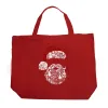 Santa Pics - Large Word Art Tote Bag sold by LA Pop Art