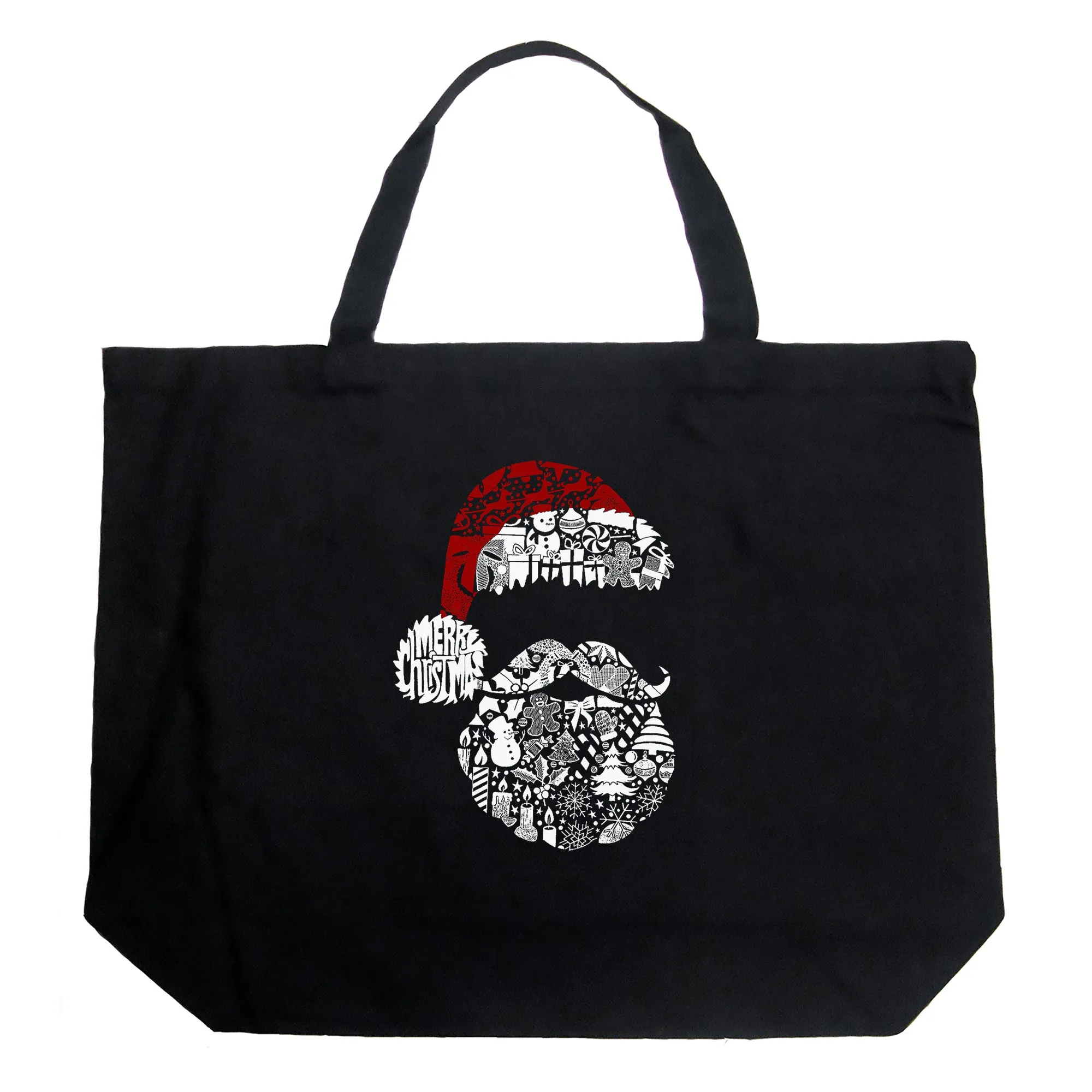 Santa Pics - Large Word Art Tote Bag sold by LA Pop Art