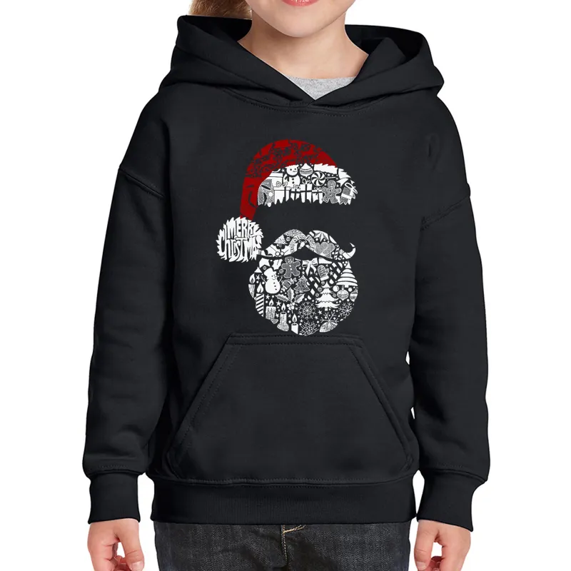 Santa Pics - Girl's Word Art Hooded Sweatshirt sold by LA Pop Art