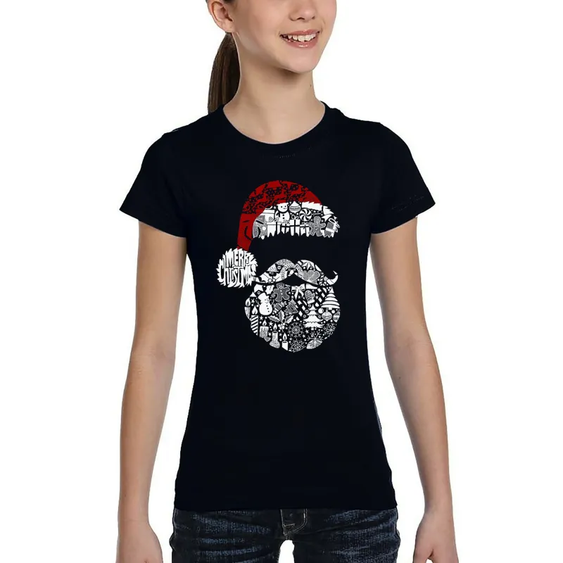 Santa Pics - Girl's Word Art T-Shirt sold by LA Pop Art