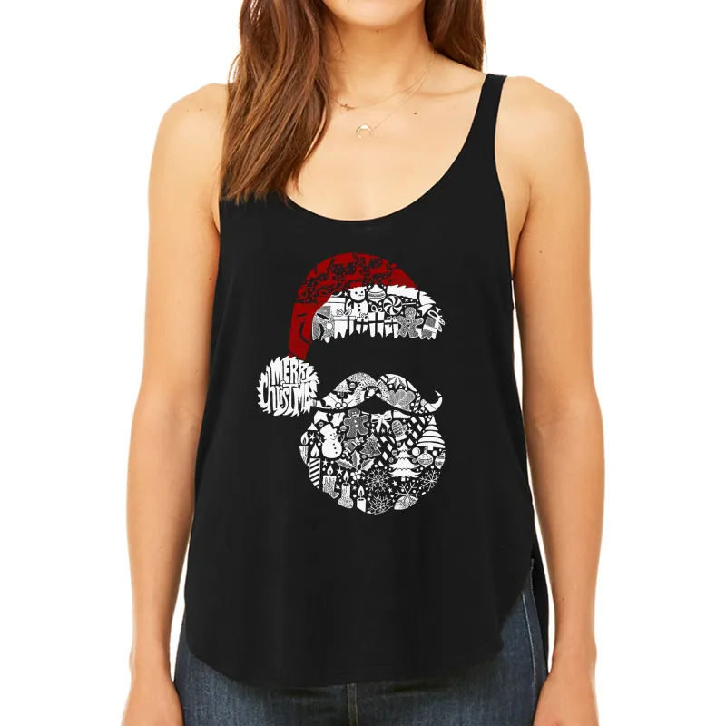Santa Pics - Women's Premium Word Art Flowy Tank Top sold by LA Pop Art