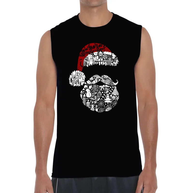 Santa Pics - Men's Word Art Sleeveless T-Shirt sold by LA Pop Art
