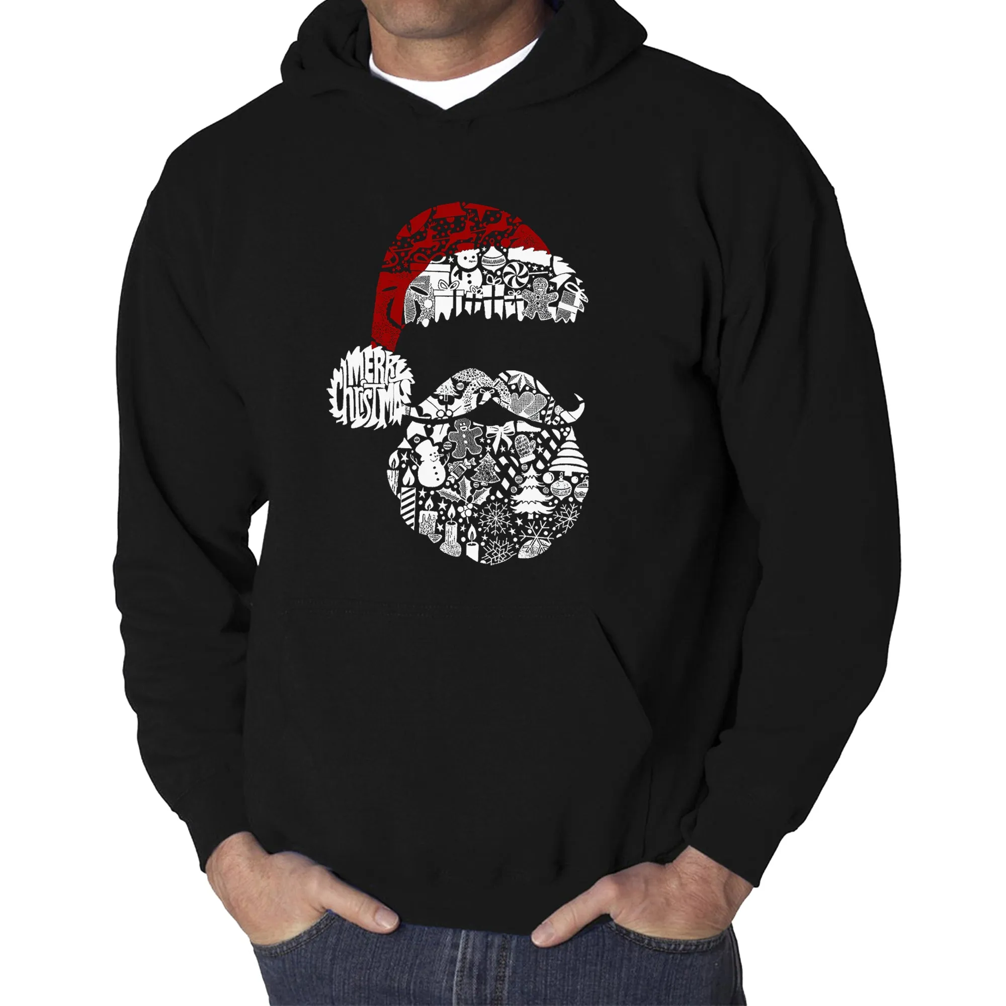 Santa Pics - Men's Word Art Hooded Sweatshirt sold by LA Pop Art