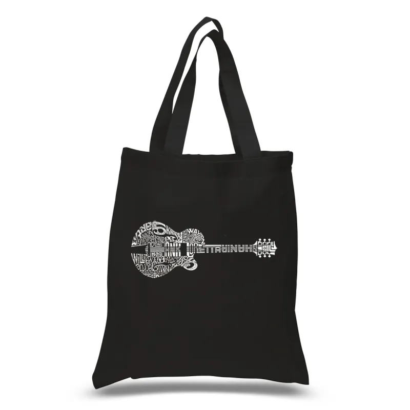 Country Guitar - Small Word Art Tote Bag sold by LA Pop Art