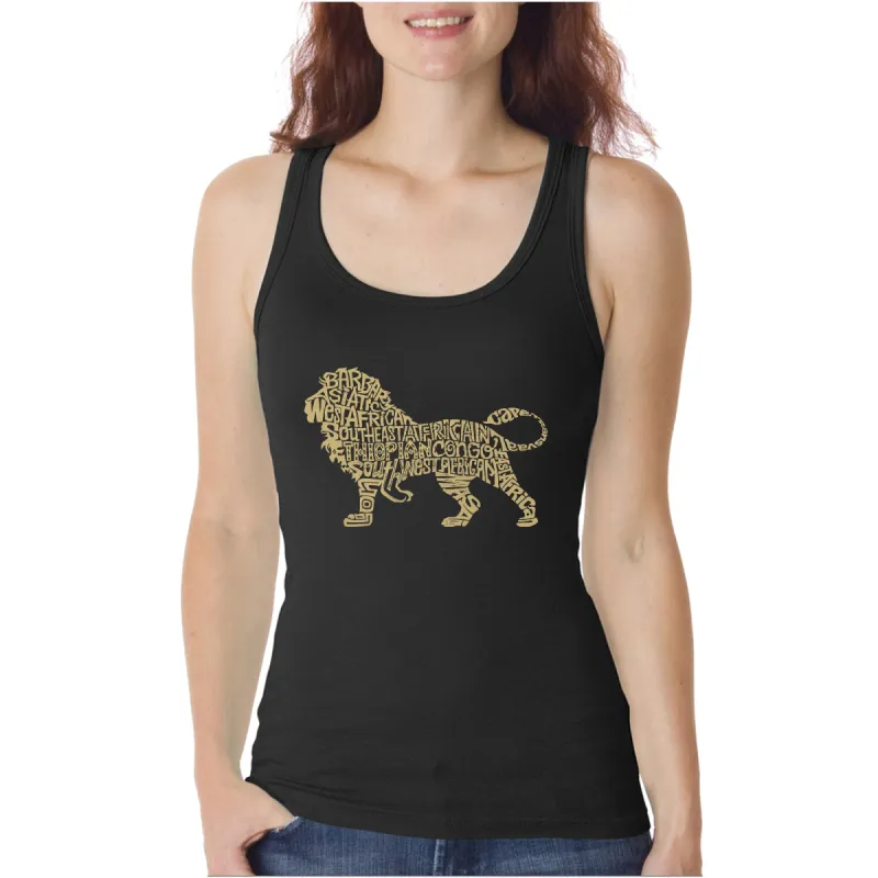 Lion - Women's Word Art Tank Top sold by LA Pop Art