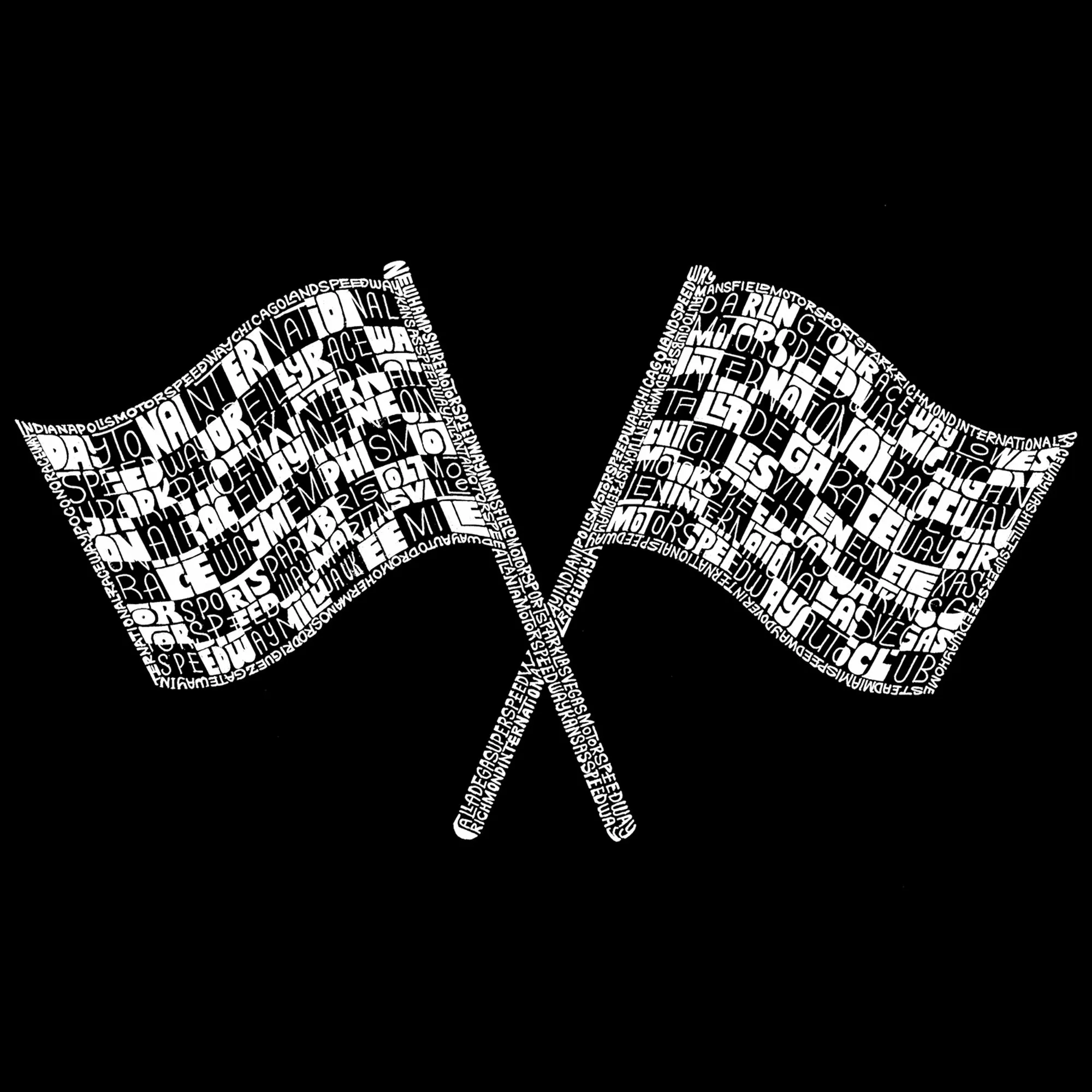 NASCAR NATIONAL SERIES RACE TRACKS - Men's Tall Word Art T-Shirt sold by LA Pop Art product image thumbnail 2