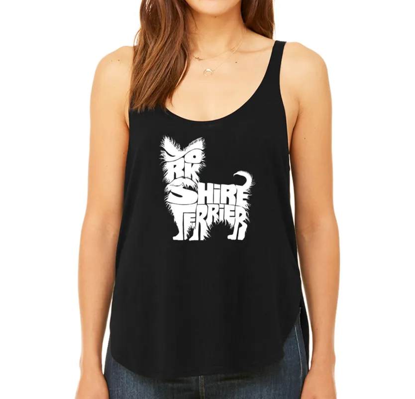 Yorkie - Women's Word Art Flowy Tank sold by LA Pop Art