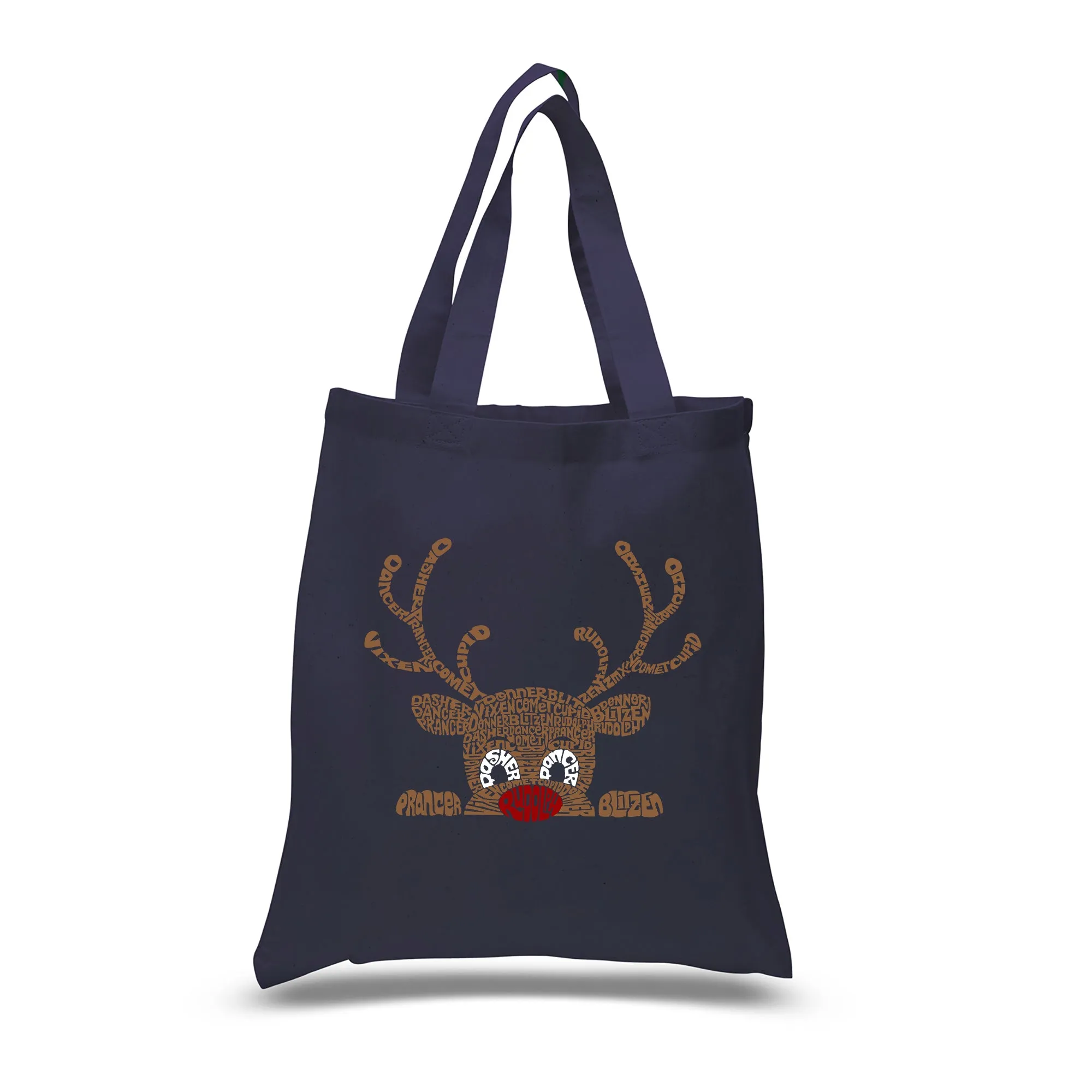 Peeking Reindeer - Small Word Art Tote Bag sold by LA Pop Art product image thumbnail 5