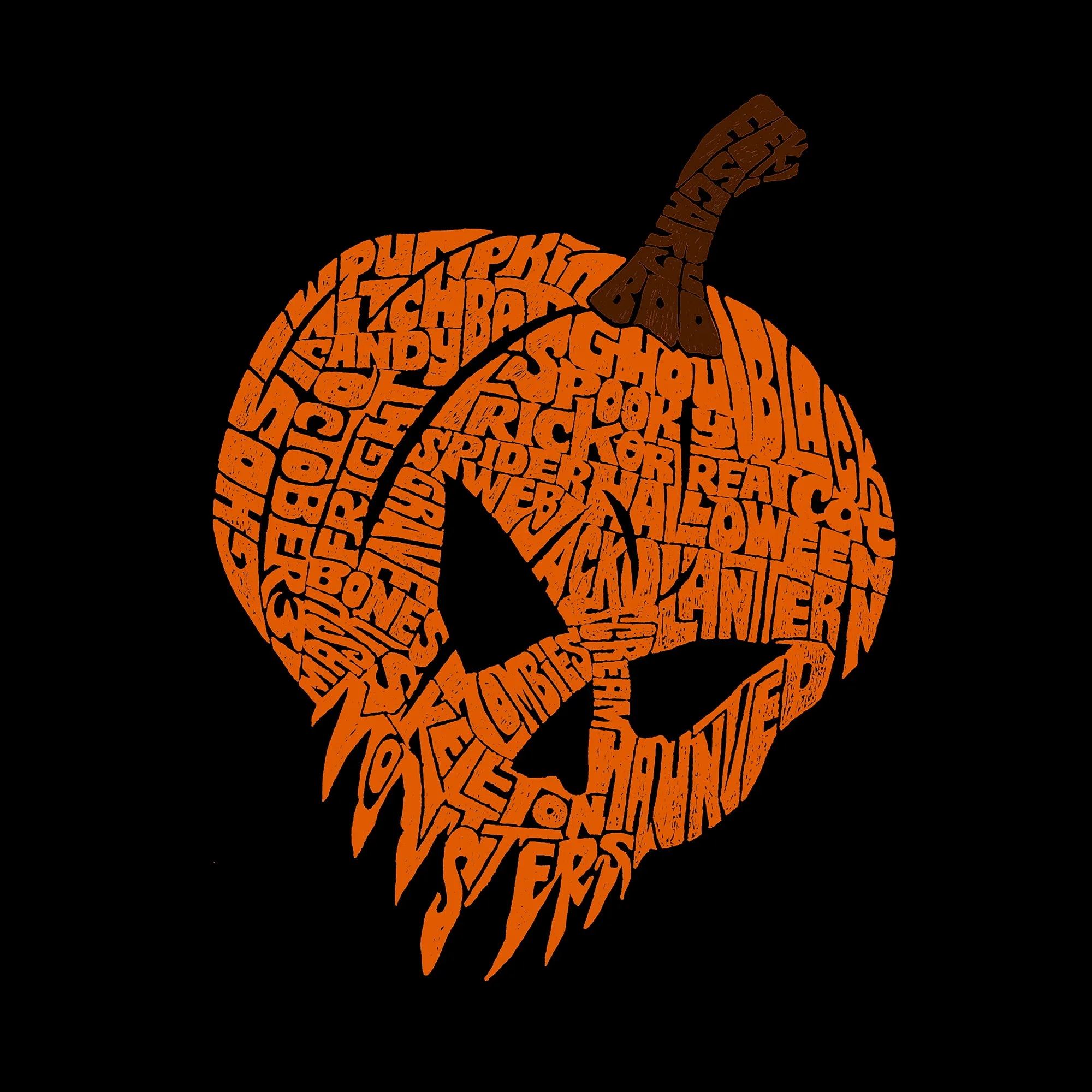 Evil Pumpkin - Girl's Word Art Long Sleeve T-Shirt sold by LA Pop Art product image thumbnail 2
