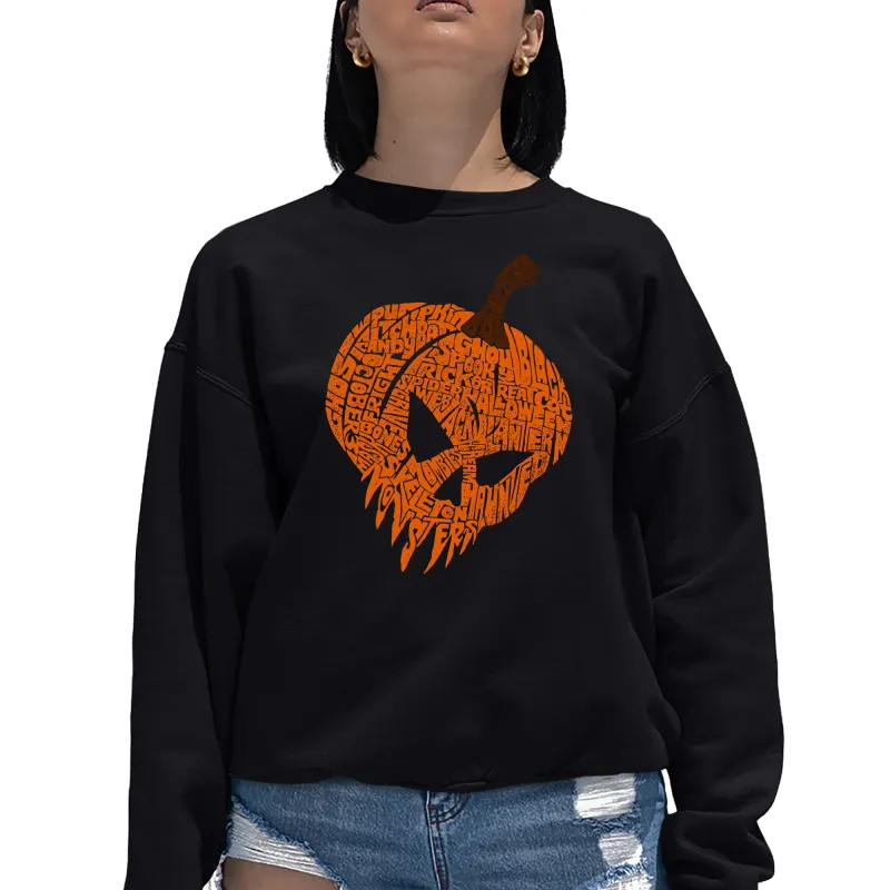 Evil Pumpkin - Women's Word Art Crewneck Sweatshirt sold by LA Pop Art