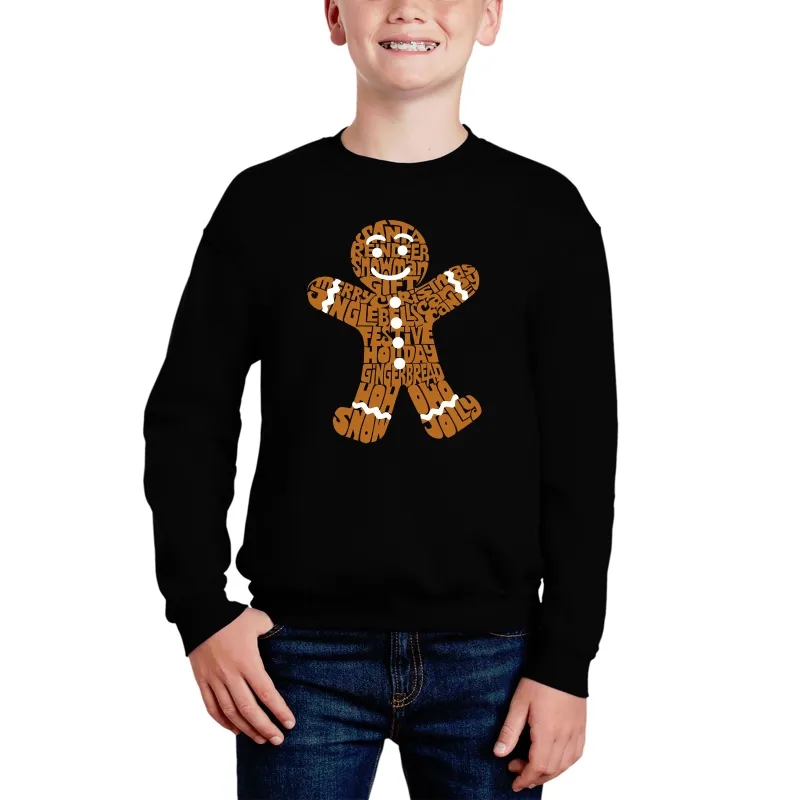 Gingerbread - Boy's Word Art Crewneck Sweatshirt sold by LA Pop Art