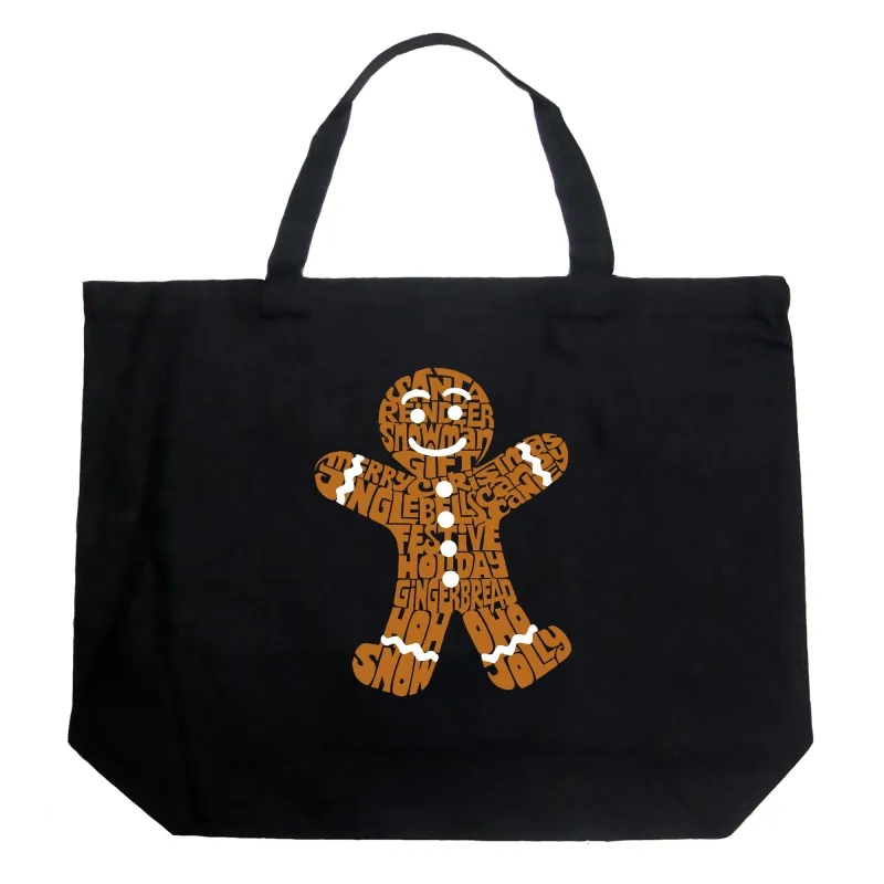 Gingerbread - Large Word Art Tote Bag sold by LA Pop Art