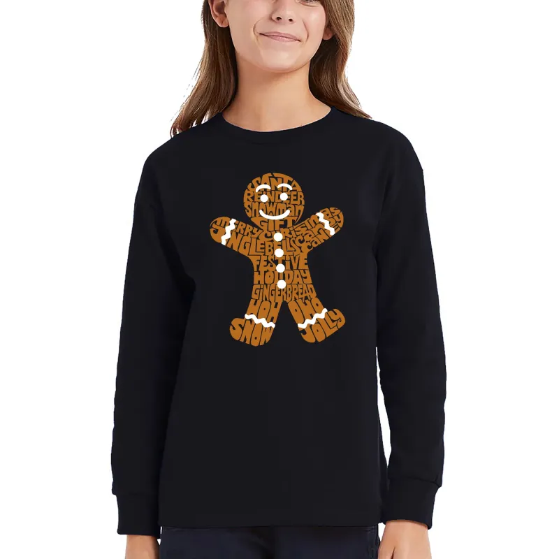 Gingerbread - Girl's Word Art Long Sleeve T-Shirt sold by LA Pop Art