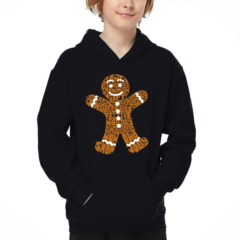 Gingerbread - Boy's Word Art Hooded Sweatshirt sold by LA Pop Art
