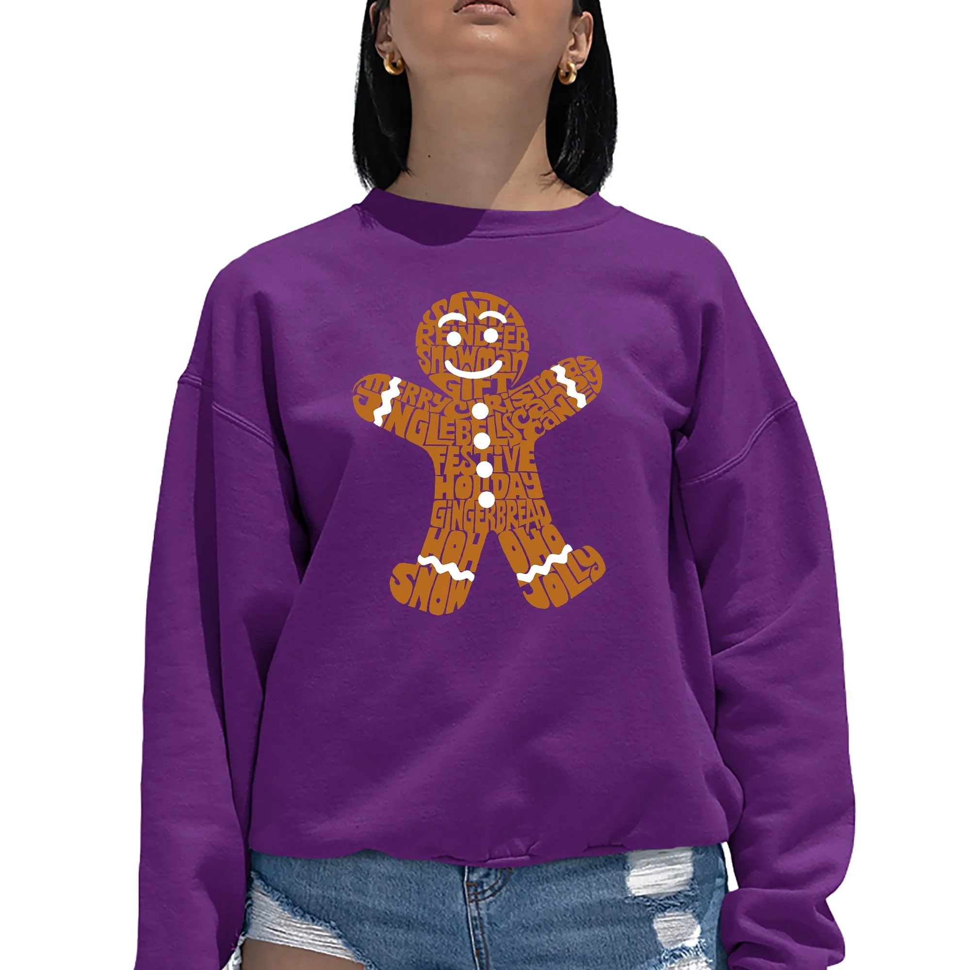 Gingerbread - Women's Word Art Crewneck Sweatshirt sold by LA Pop Art product image thumbnail 5