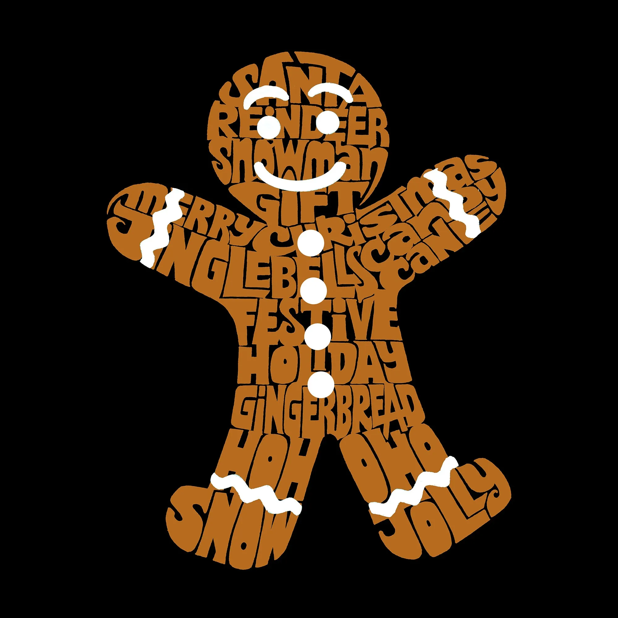 Gingerbread - Women's Word Art Crewneck Sweatshirt sold by LA Pop Art product image thumbnail 2