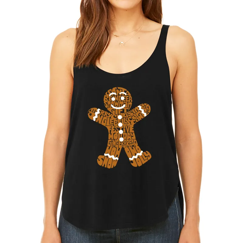 Gingerbread - Women's Premium Word Art Flowy Tank Top sold by LA Pop Art