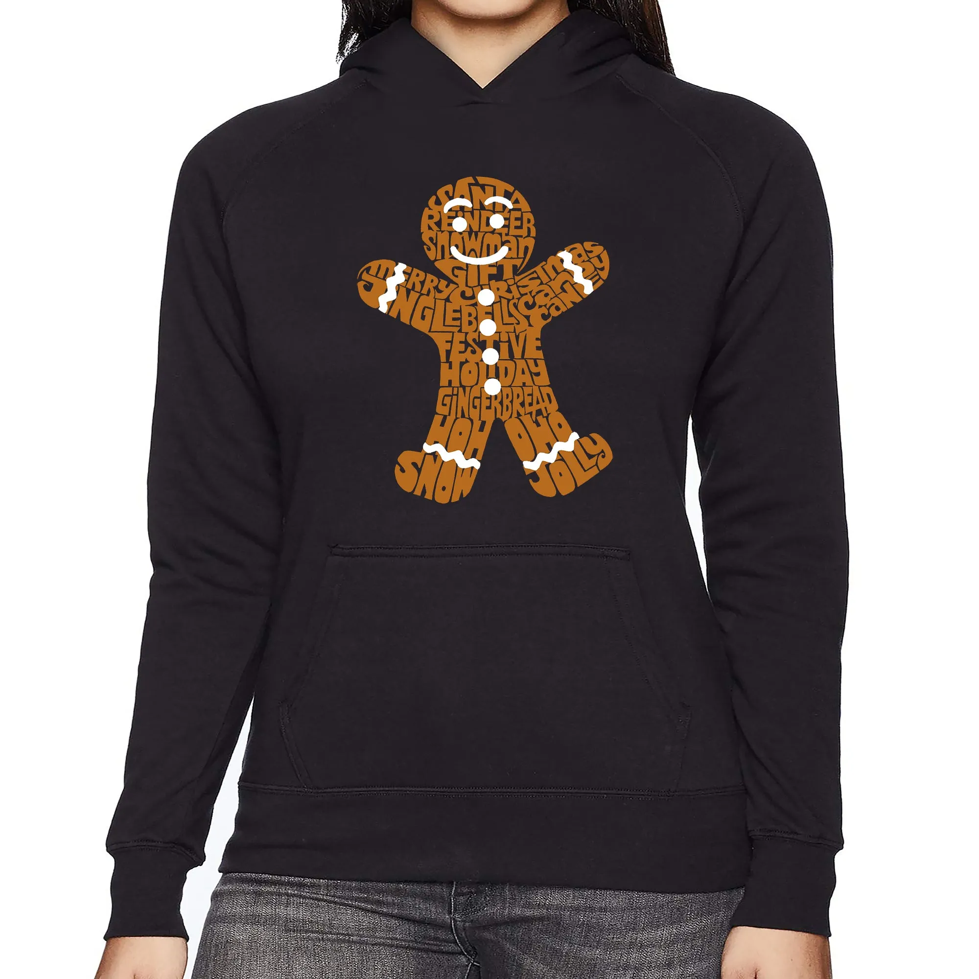 Gingerbread - Women's Word Art Hooded Sweatshirt sold by LA Pop Art