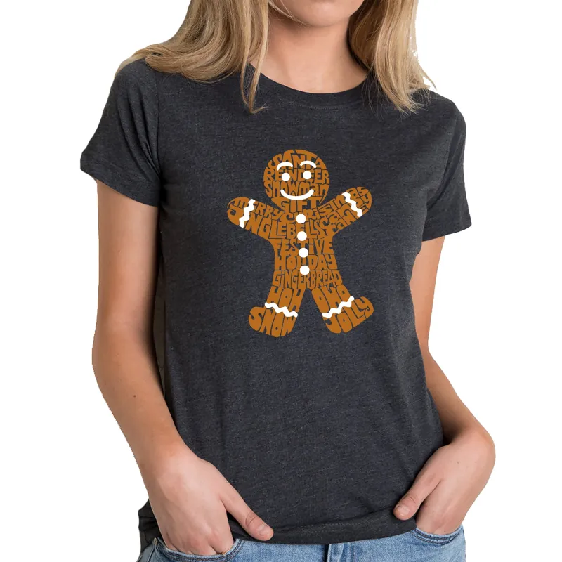 Gingerbread - Women's Premium Blend Word Art T-Shirt sold by LA Pop Art