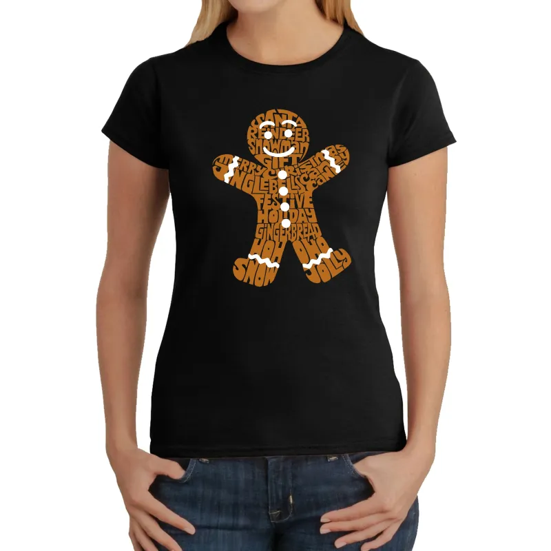 Gingerbread - Women's Word Art T-Shirt sold by LA Pop Art