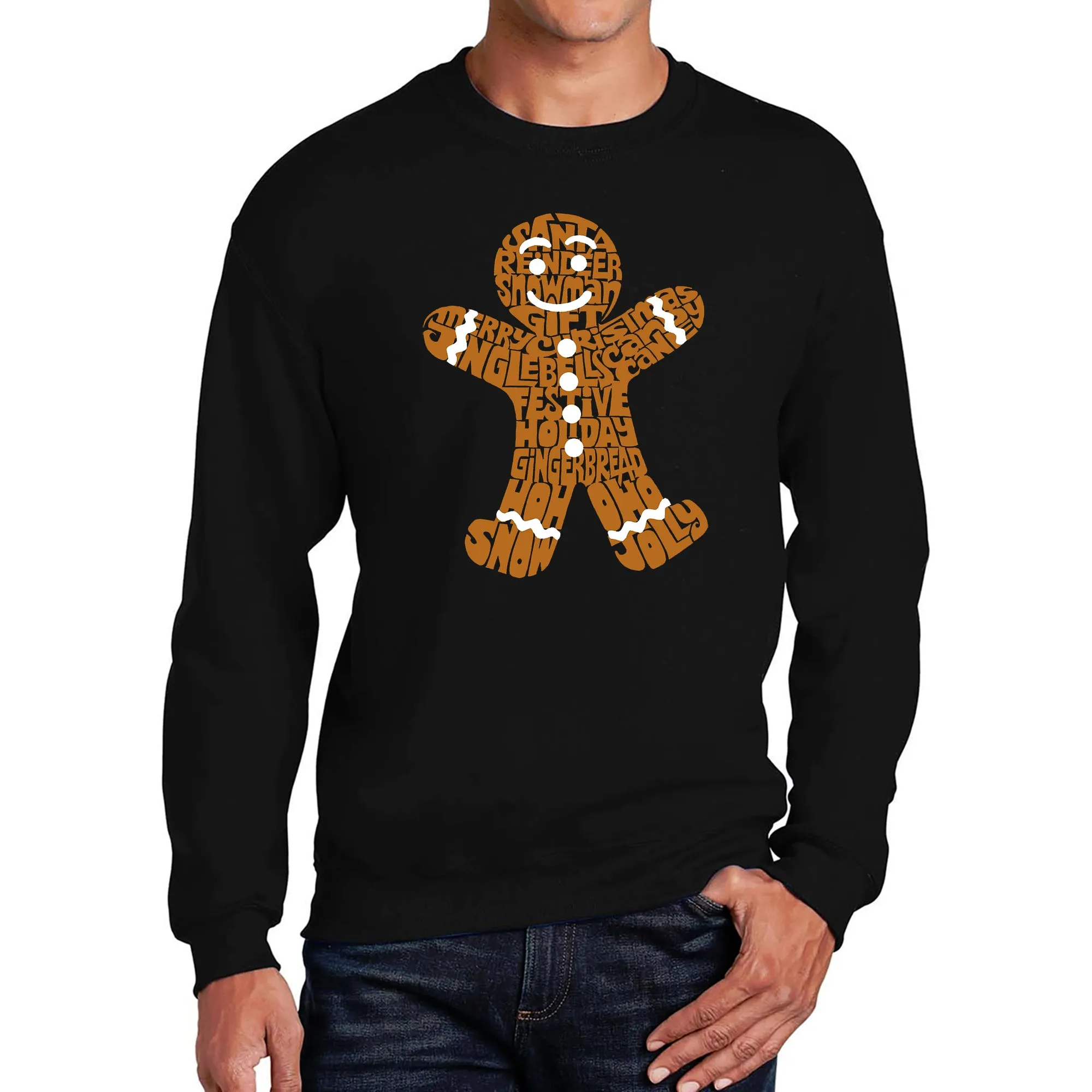 Gingerbread - Men's Word Art Crewneck Sweatshirt sold by LA Pop Art