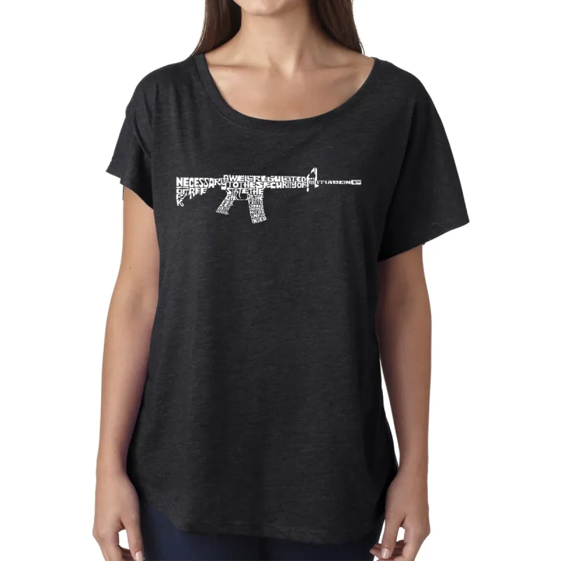LA Pop Art Women's Dolman Word Art Shirt - AR15 2nd Amendment Word Art sold by LA Pop Art