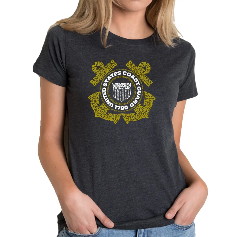 Coast Guard - Women's Premium Blend Word Art T-Shirt sold by LA Pop Art