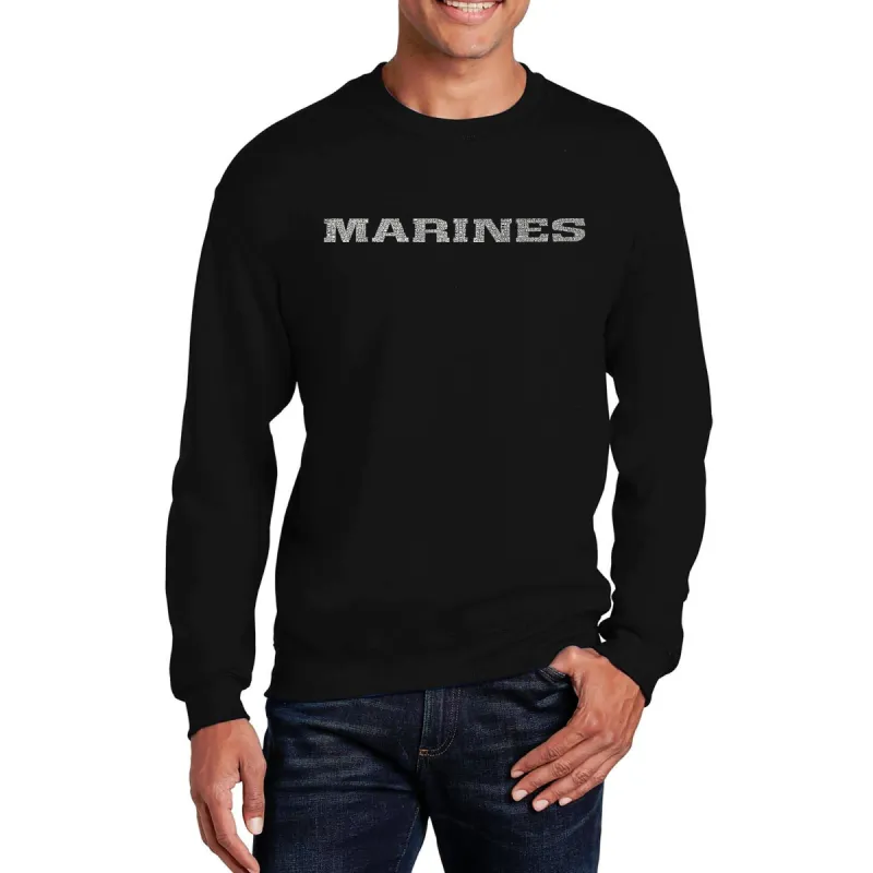 LYRICS TO THE MARINES HYMN - Men's Word Art Crewneck Sweatshirt sold by LA Pop Art