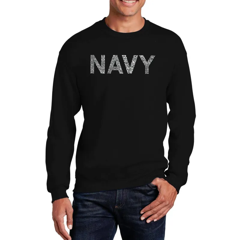 LYRICS TO ANCHORS AWEIGH - Men's Word Art Crewneck Sweatshirt sold by LA Pop Art