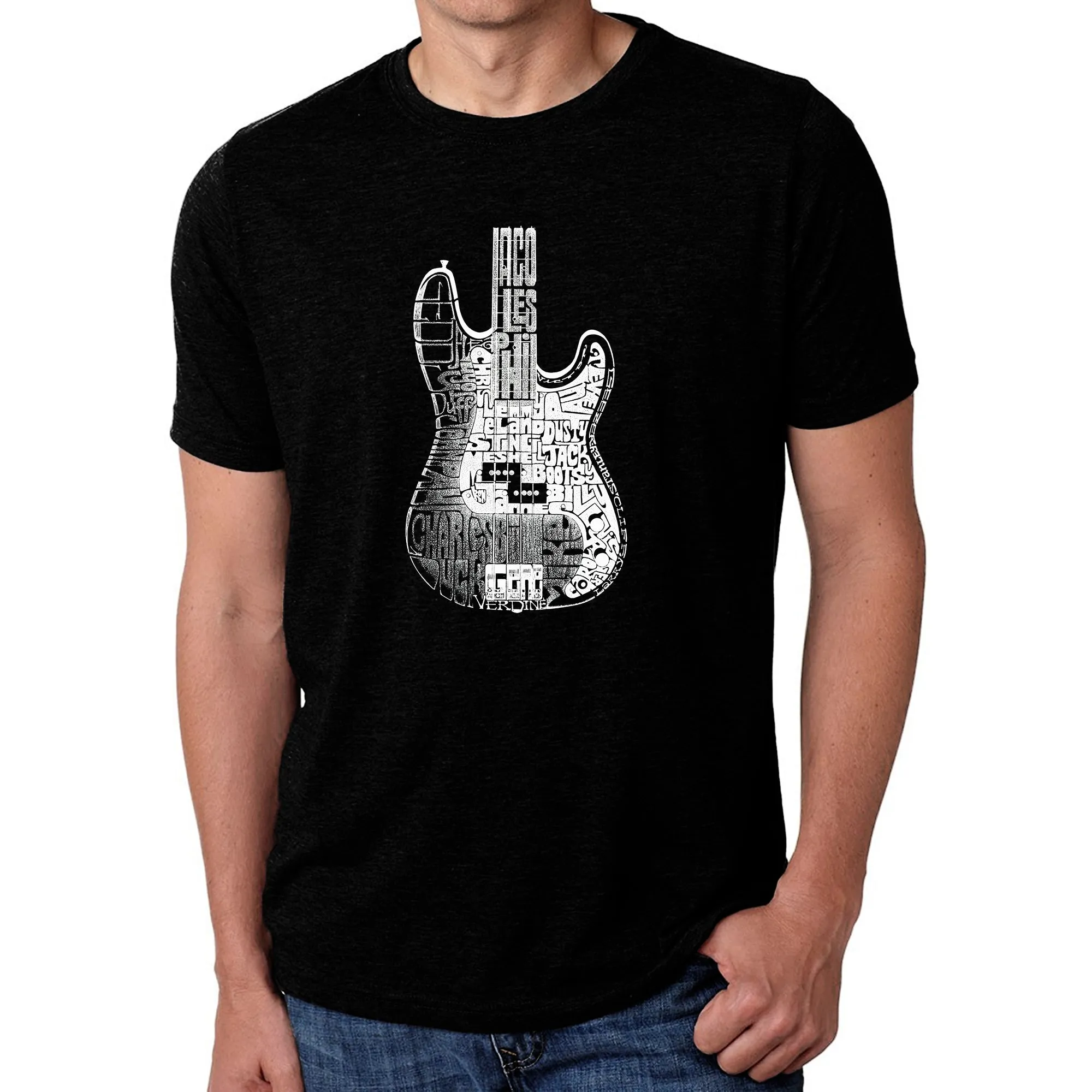 Bass Guitar - Men's Premium Blend Word Art T-Shirt sold by LA Pop Art