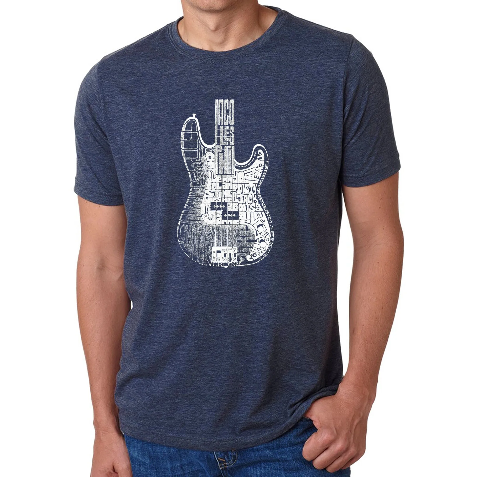 Bass Guitar - Men's Premium Blend Word Art T-Shirt sold by LA Pop Art product image thumbnail 3