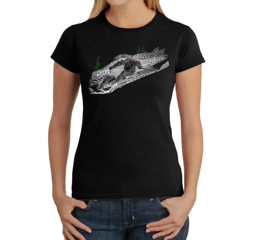 Ski - Women's Word Art T-Shirt sold by LA Pop Art