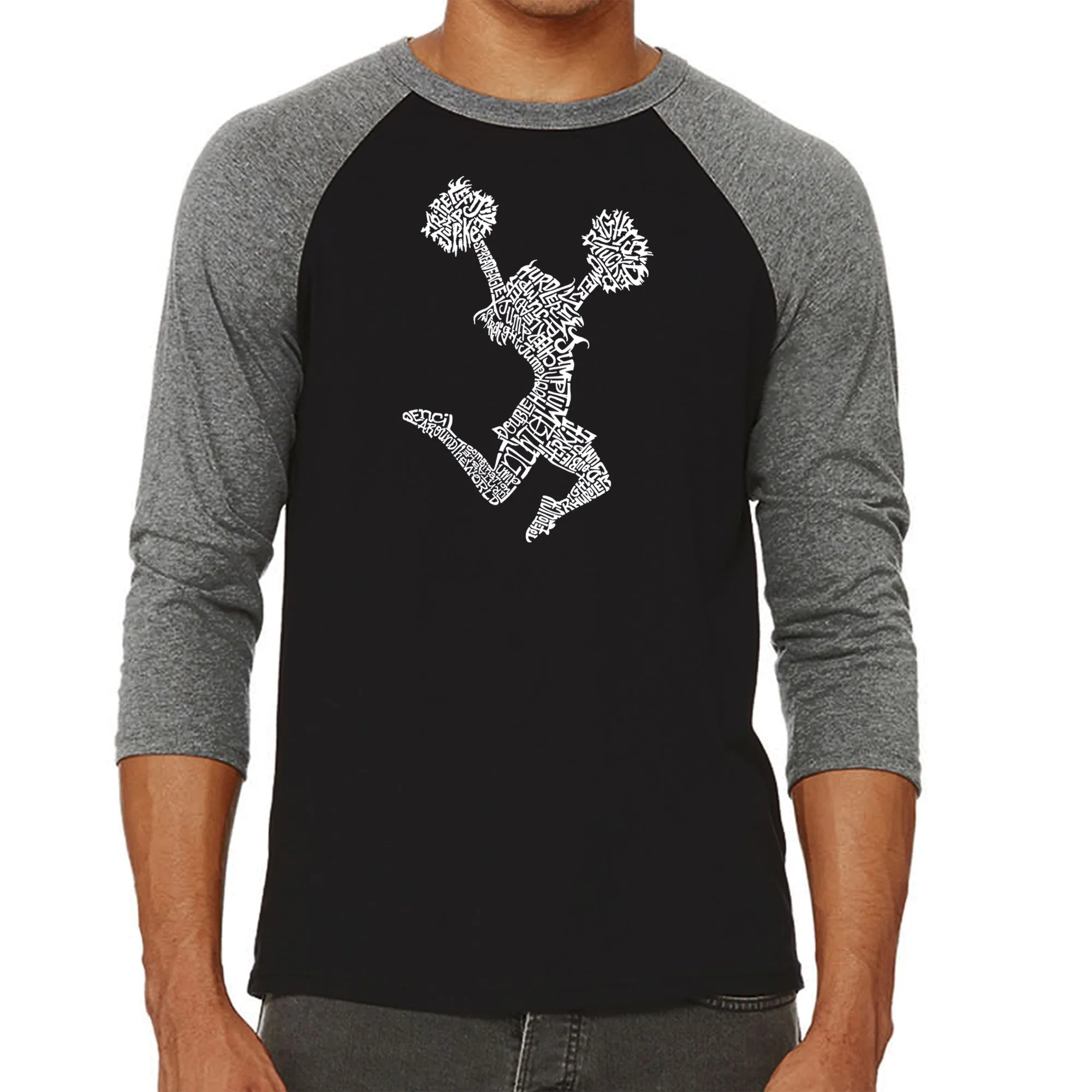Cheer - Men's Raglan Baseball Word Art T-Shirt sold by LA Pop Art product image thumbnail 4