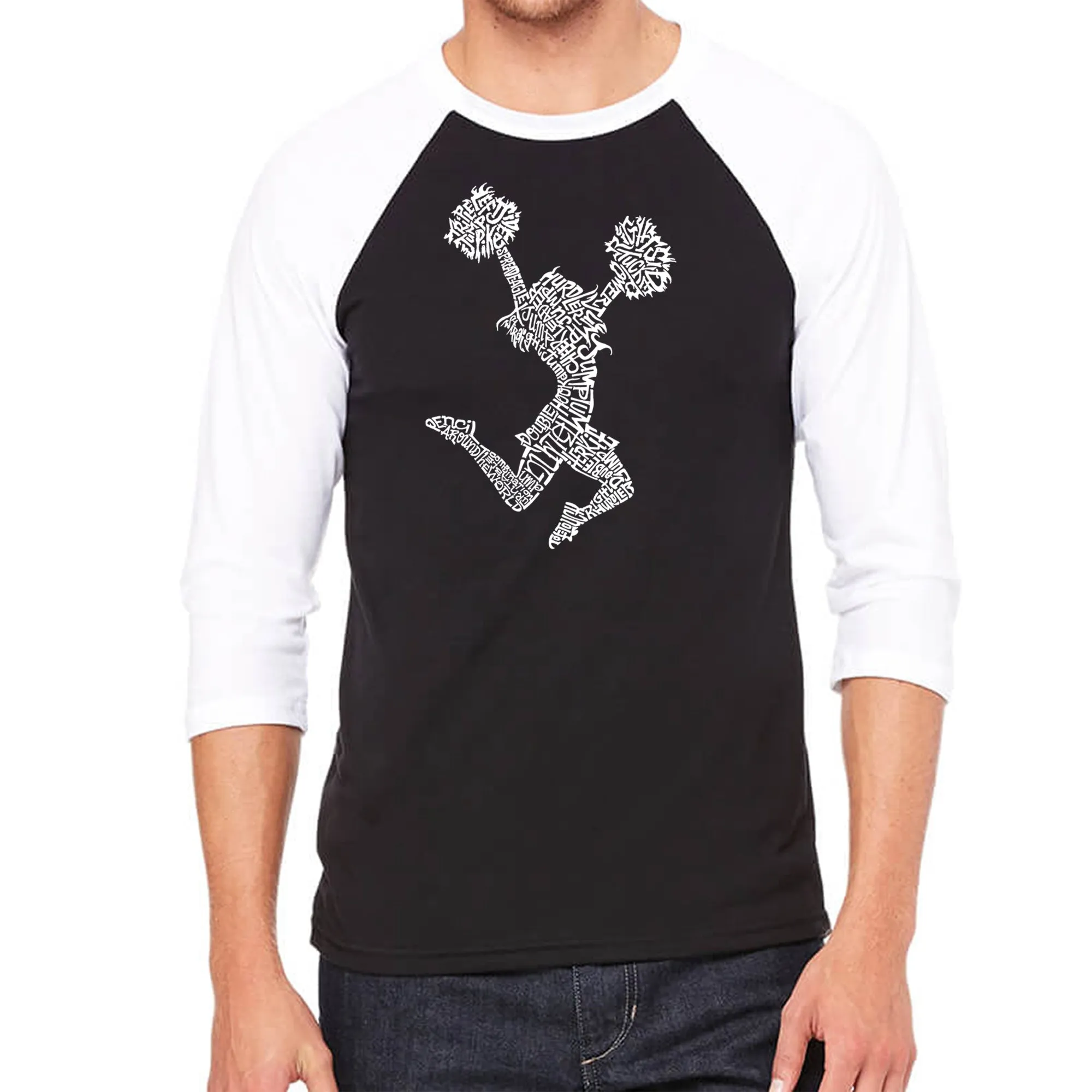 Cheer - Men's Raglan Baseball Word Art T-Shirt sold by LA Pop Art