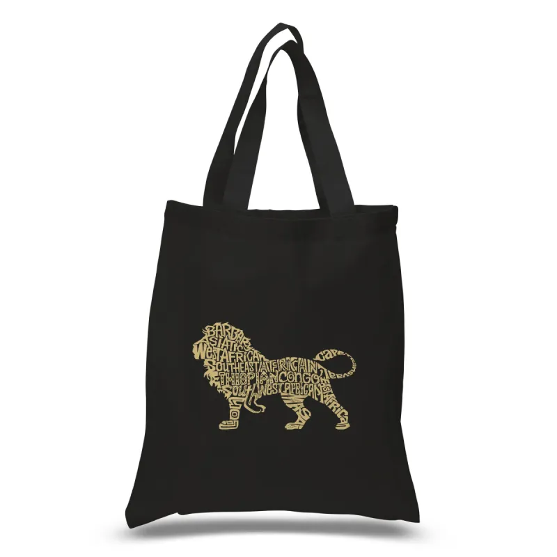 Lion - Small Word Art Tote Bag sold by LA Pop Art