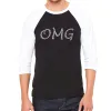 OMG - Men's Raglan Baseball Word Art T-Shirt sold by LA Pop Art